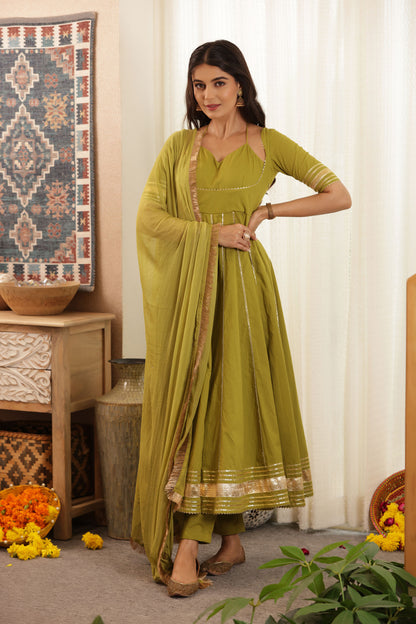 RAMYA ANARKALI COTTON SUIT SET