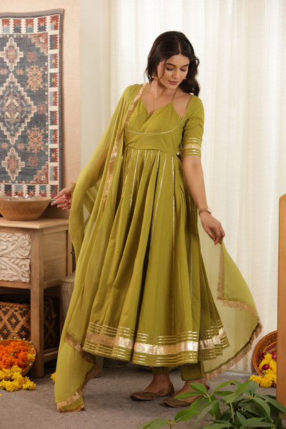 RAMYA ANARKALI COTTON SUIT SET