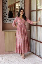 PINK FLORAL COTTON DRESS