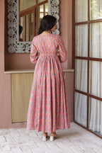 PINK FLORAL COTTON DRESS