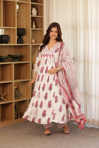 VIBHUTI BLOCKPRINT COTTON SUIT SET