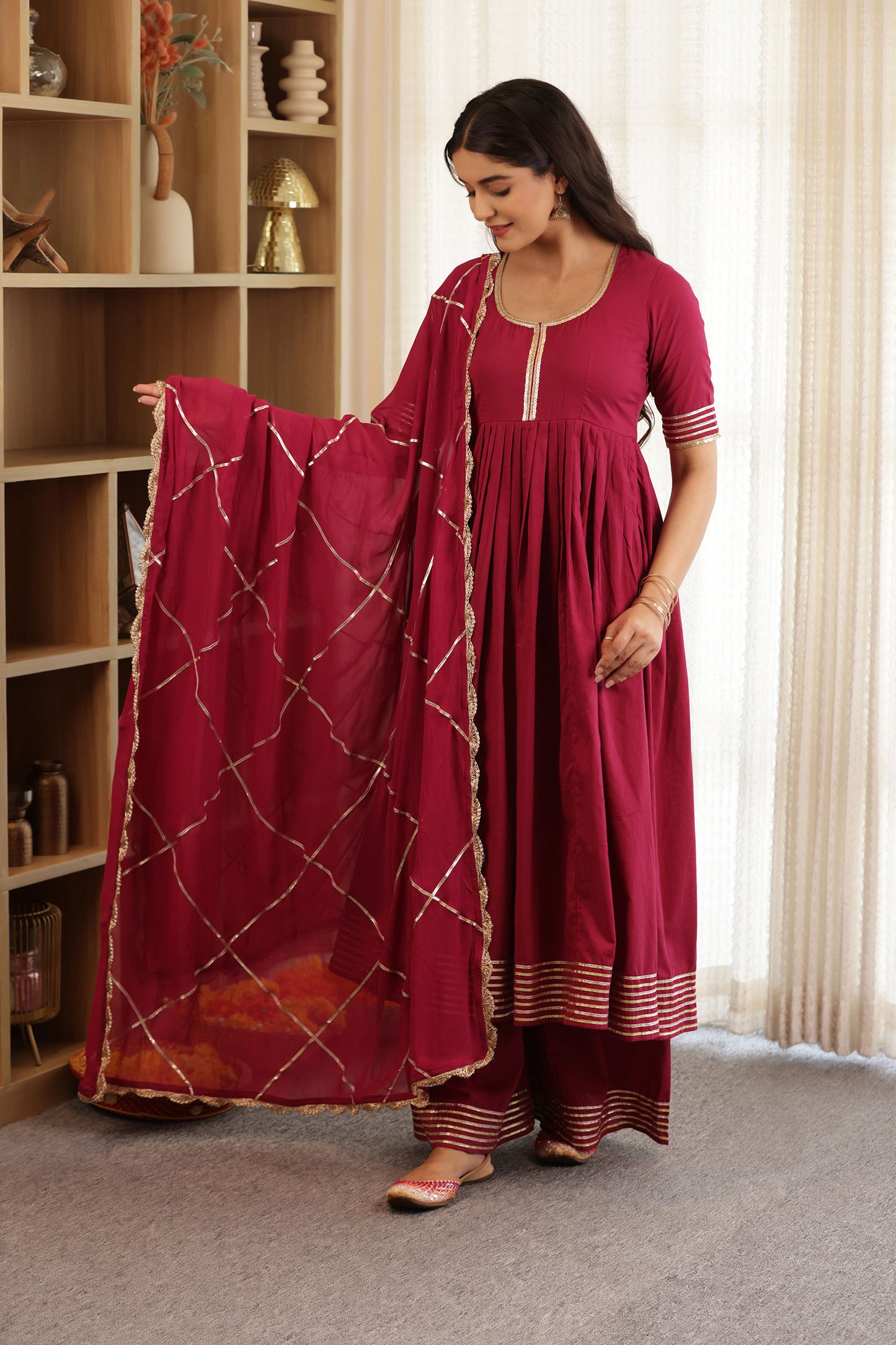 LAILA COTTON KURTI PALAZZO SUIT SET