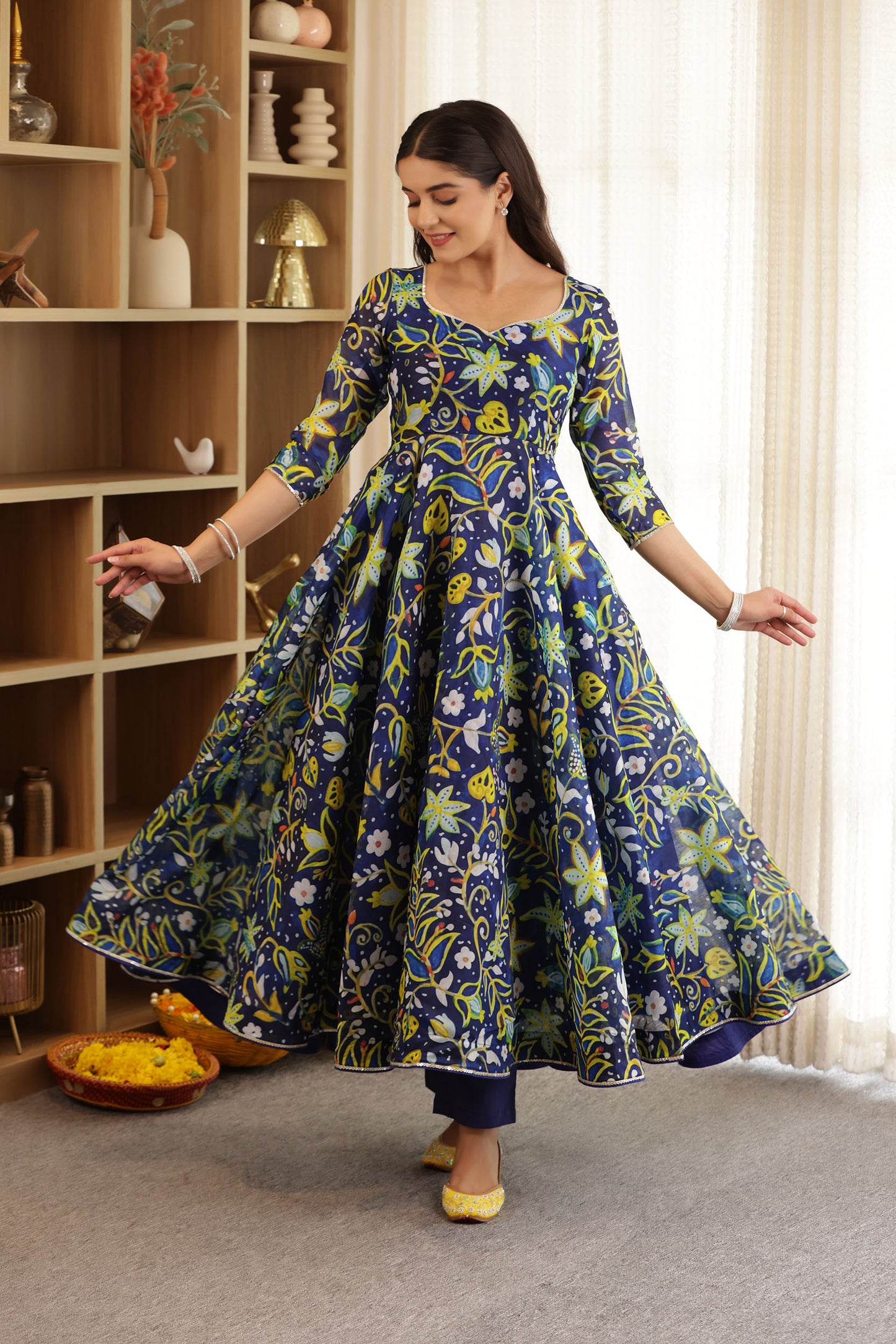 APSARA CHANDERI ANARKALI SUIT SET