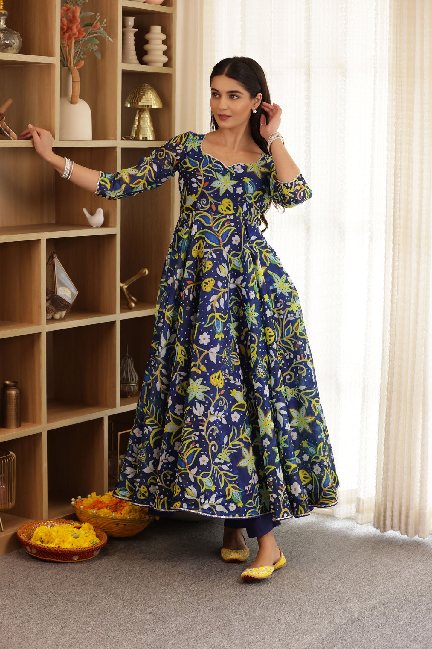 APSARA CHANDERI ANARKALI SUIT SET