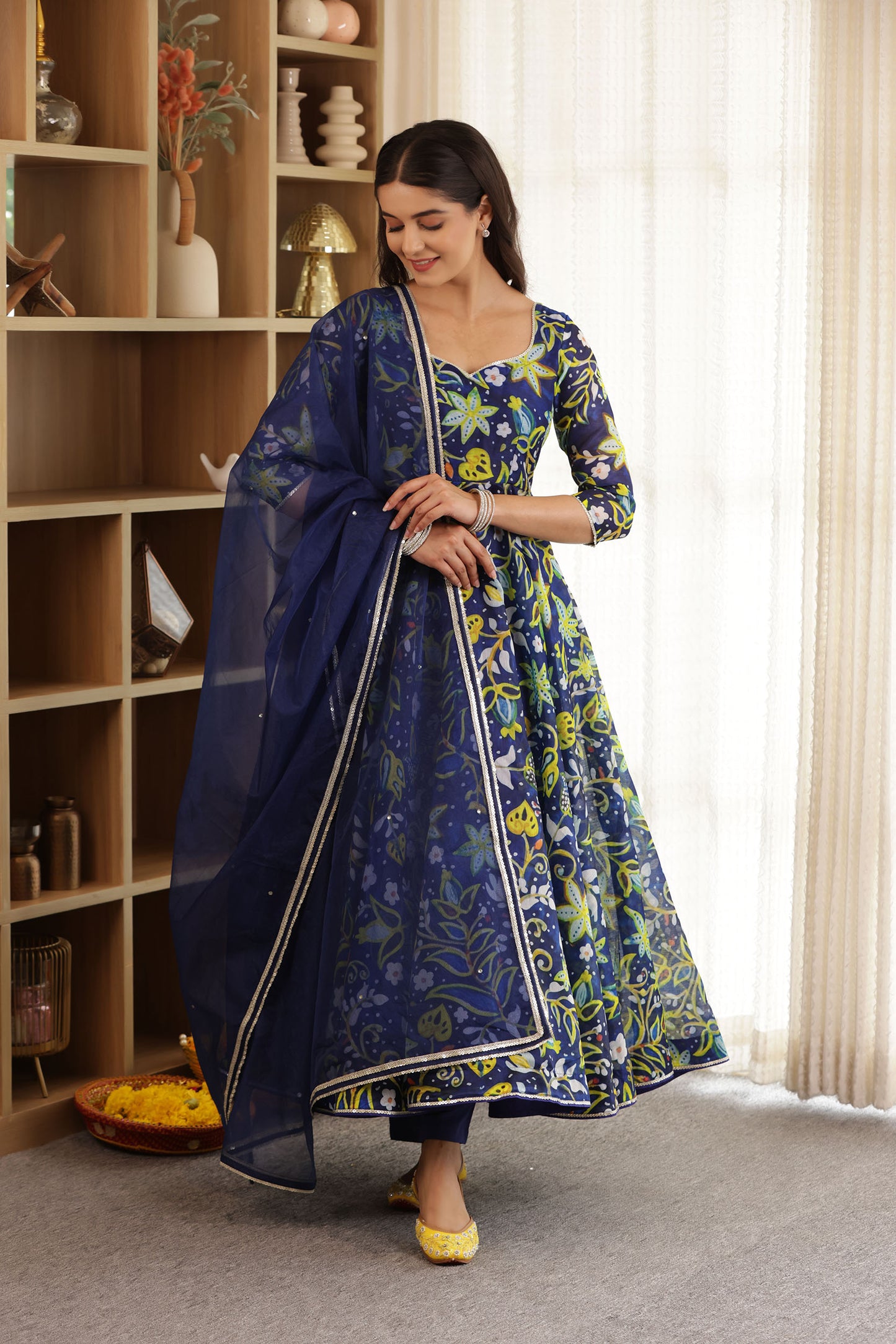 APSARA CHANDERI ANARKALI SUIT SET