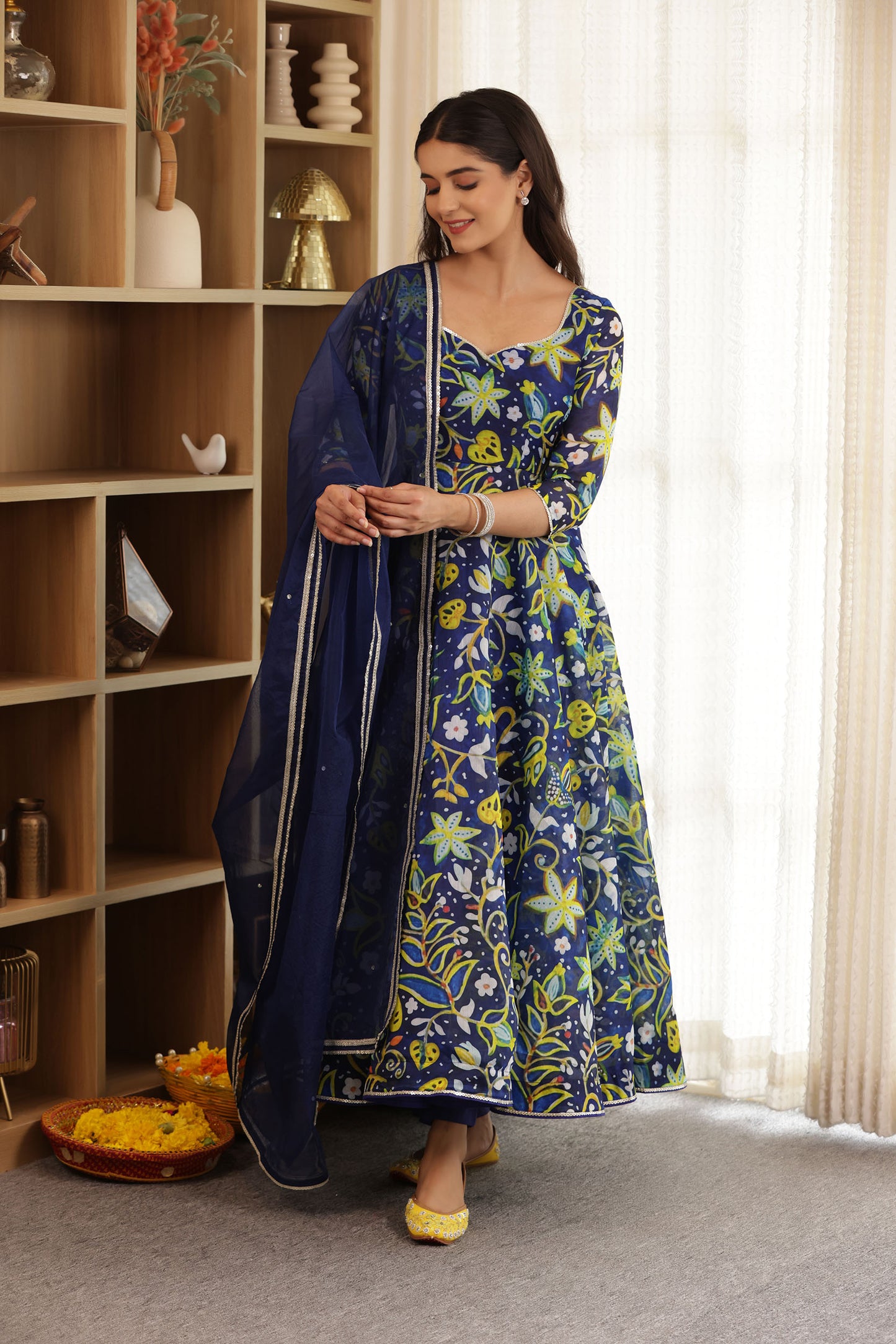 APSARA CHANDERI ANARKALI SUIT SET