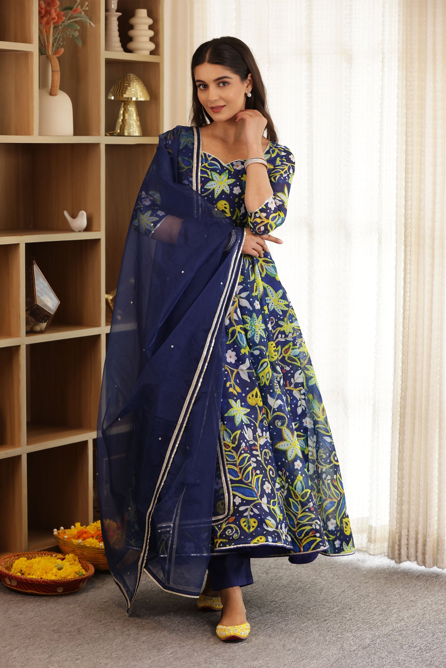 APSARA CHANDERI ANARKALI SUIT SET