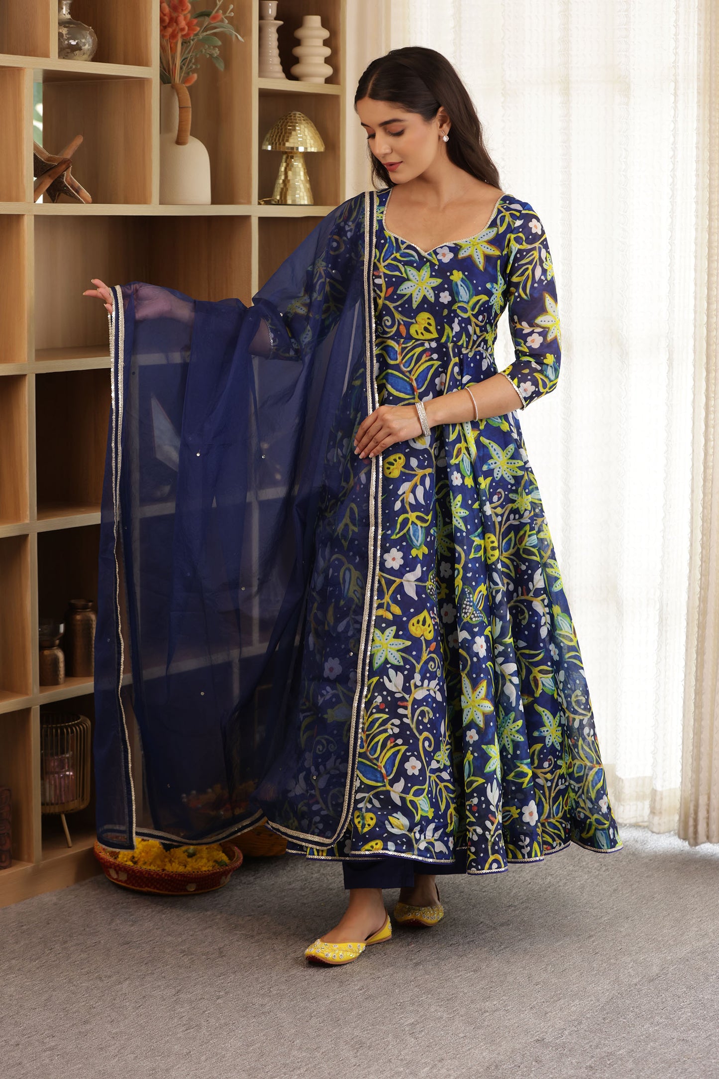 APSARA CHANDERI ANARKALI SUIT SET