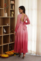 PINK LADY PURE GEORGETTE OMBRE SUIT SET