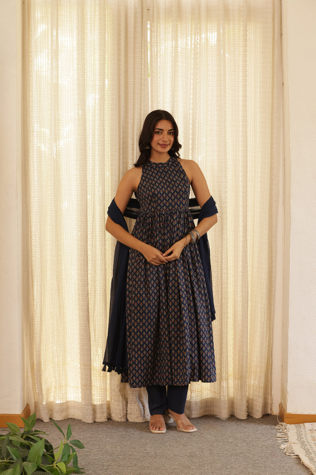 ISHANI BLUE ANARKALI SUIT SET