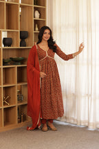 GEET COTTON ANARKALI SUIT SET