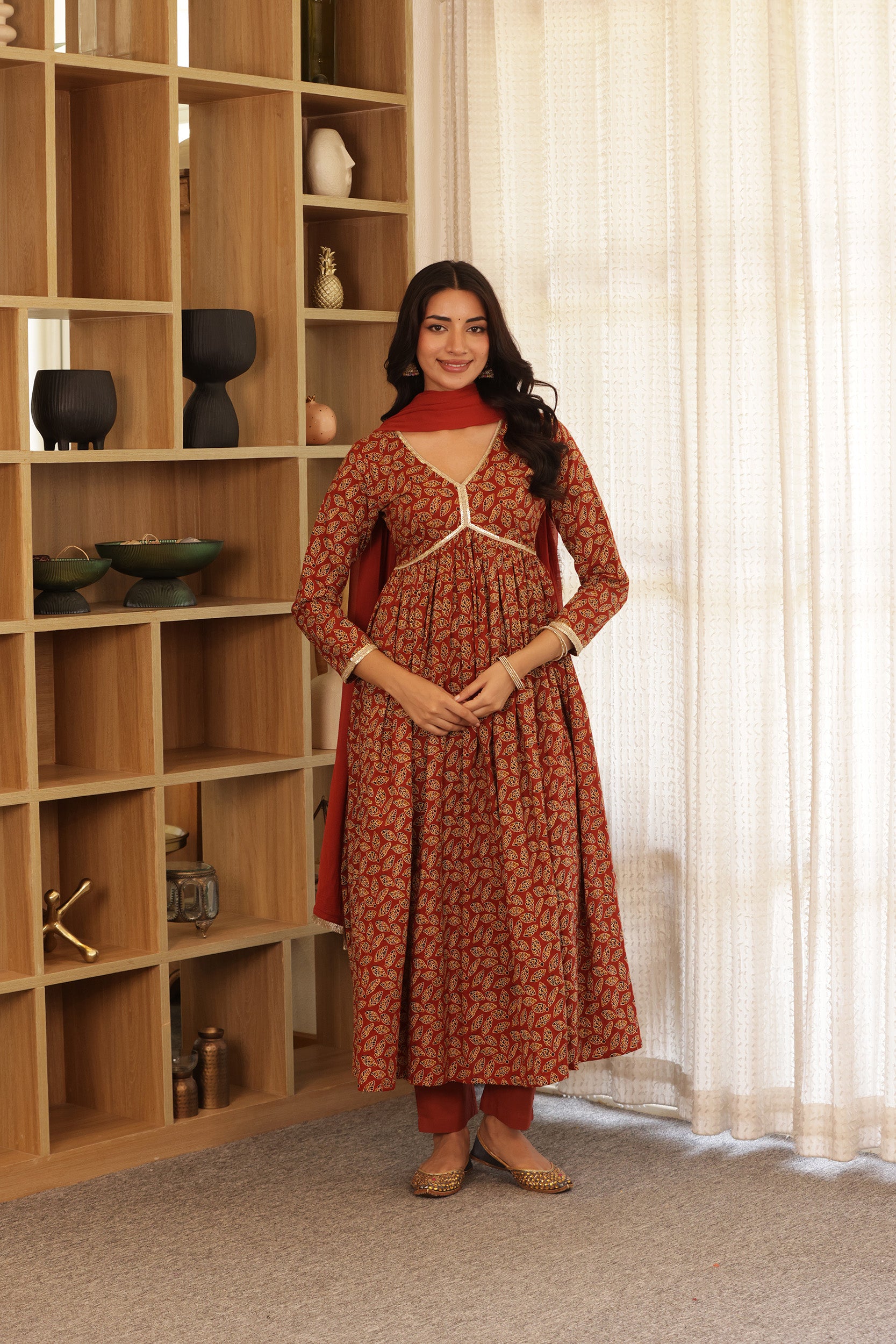 GEET COTTON ANARKALI SUIT SET