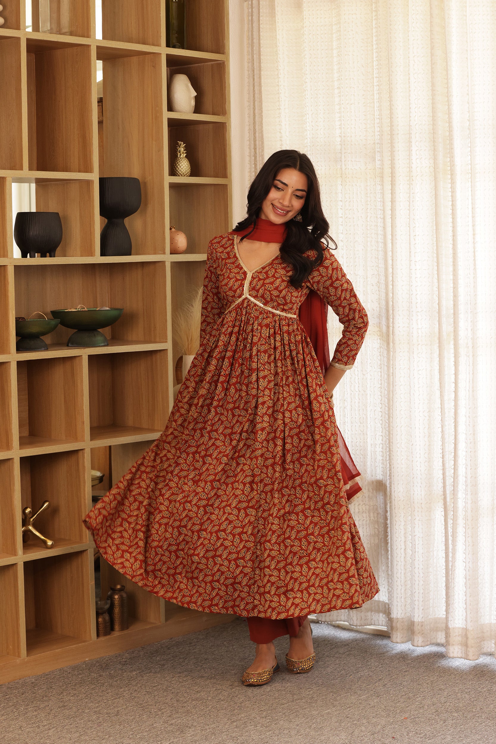 GEET COTTON ANARKALI SUIT SET