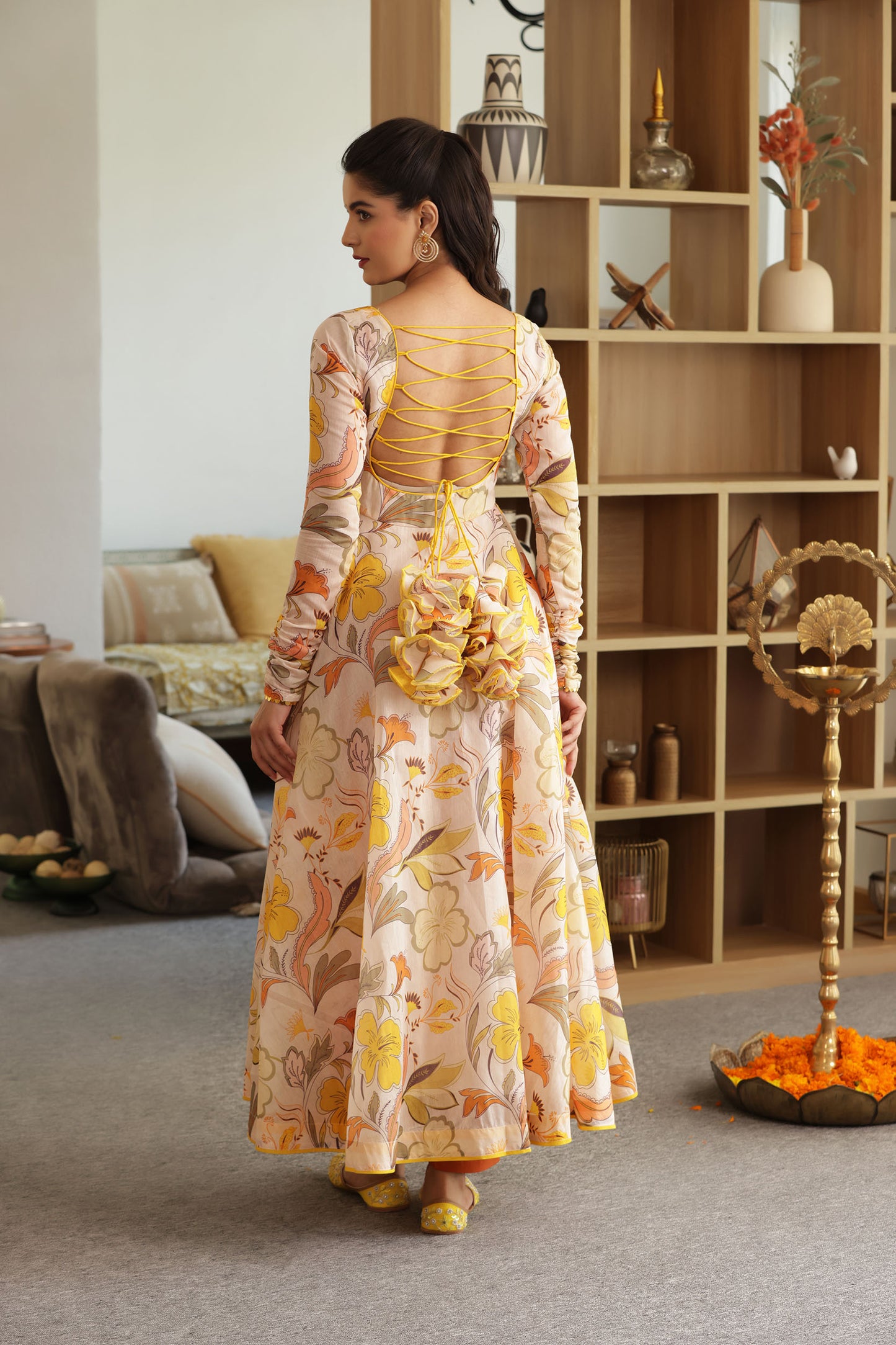 MAHI CHANDERI ANARKALI SUIT SET