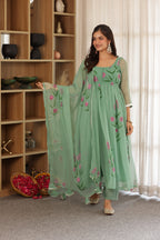 MISTY GREEN HANDPAINTED SUIT SET