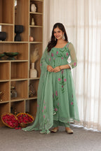 MISTY GREEN HANDPAINTED SUIT SET