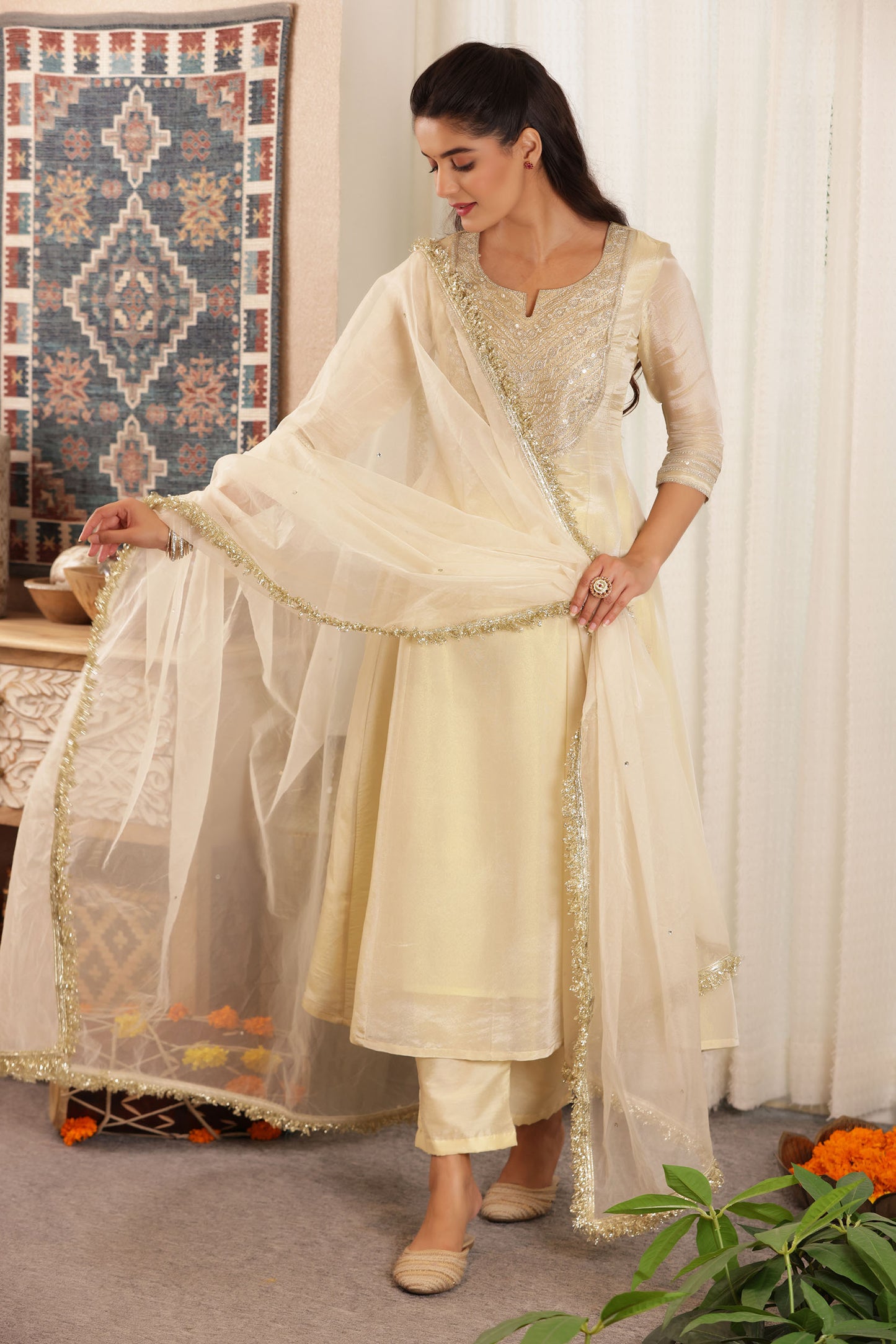 JHILMIL KALIDAR SILKY SUIT SET