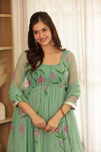 MISTY GREEN HANDPAINTED SUIT SET