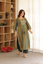 MAHARANI HAND EMBROIDERED KURTI PANT SET