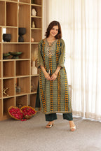 MAHARANI HAND EMBROIDERED KURTI PANT SET