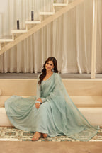 GHAZAL CHANDERI ANARKALI SUIT SET