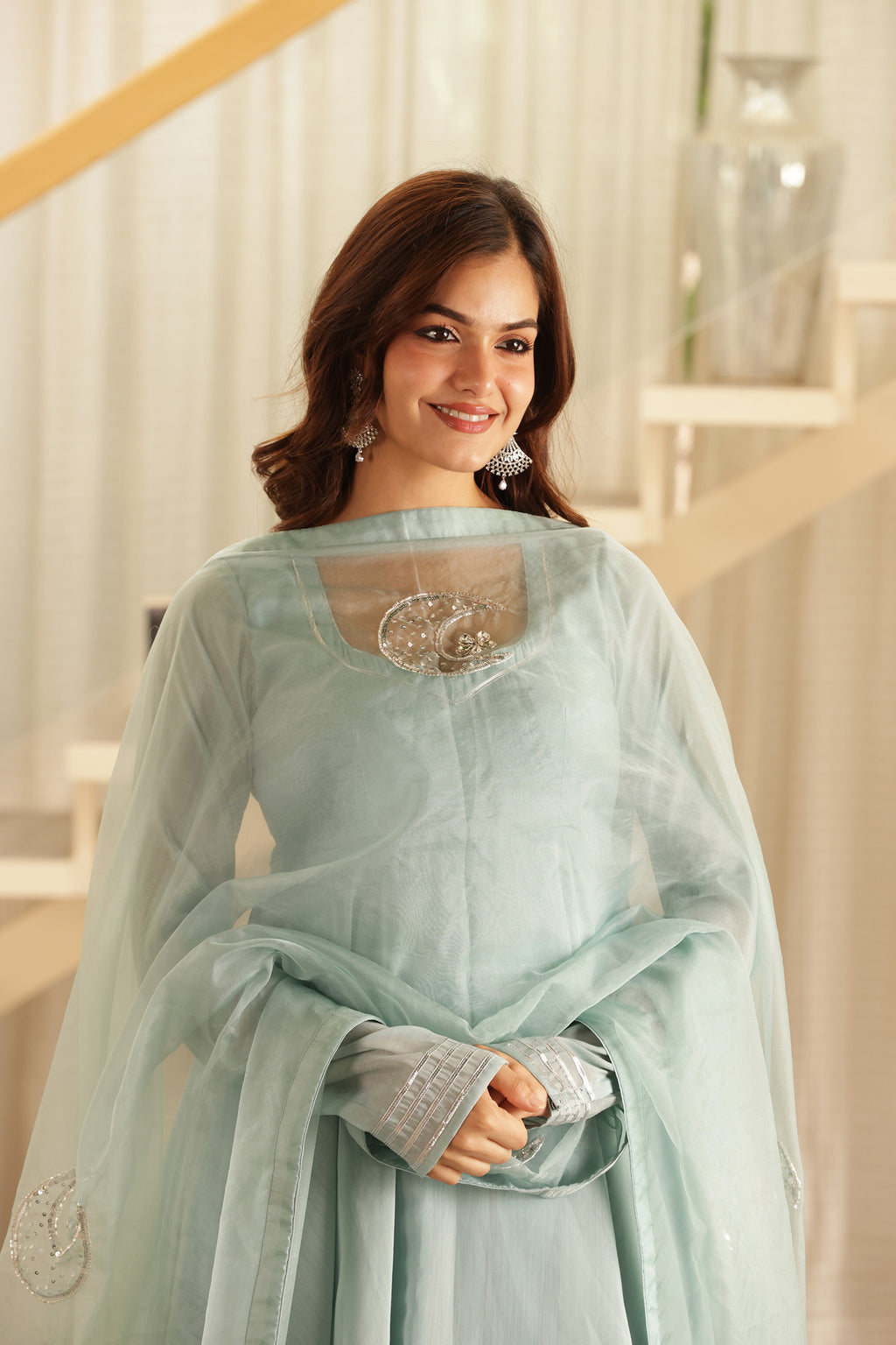 GHAZAL CHANDERI ANARKALI SUIT SET