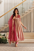 ROSE GOLD ANARKALI SUIT SET