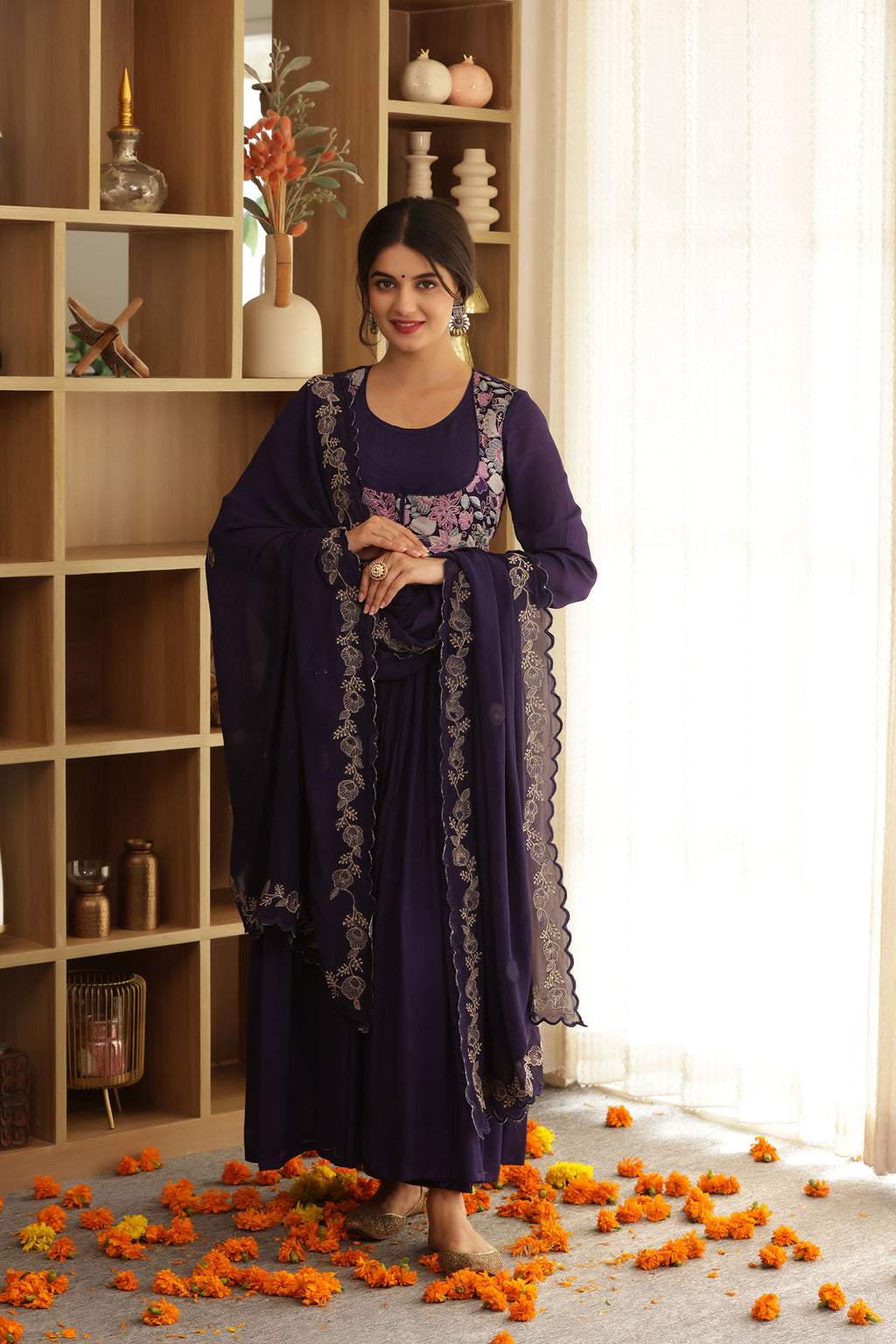 BERRYLUSH ZARI ANARKALI SUIT SET