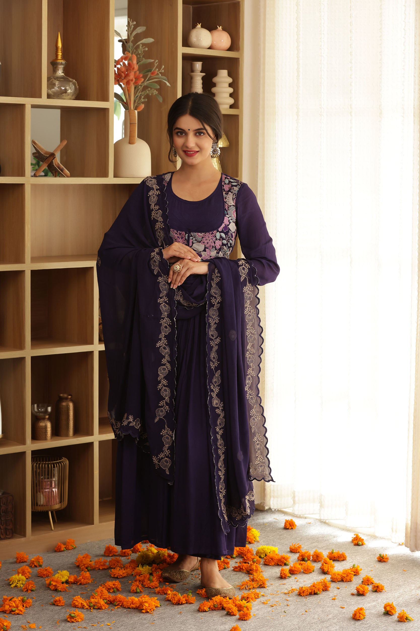 BERRYLUSH ZARI ANARKALI SUIT SET