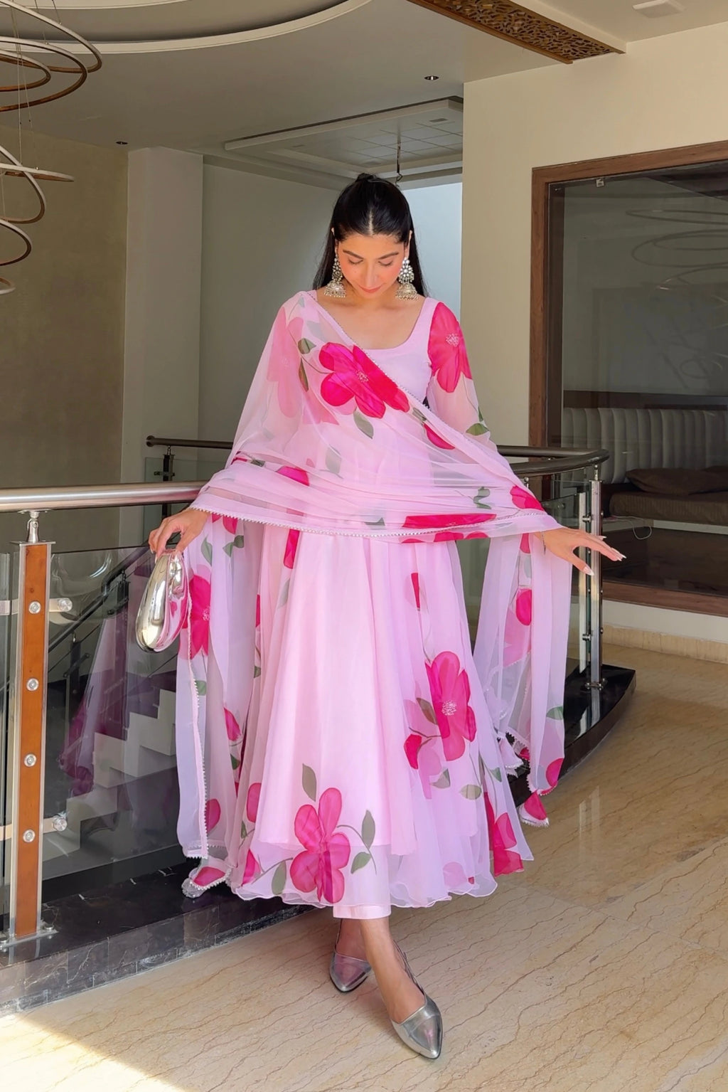 RANI HANDPAINTED PURE GEORGETTE SUIT SET