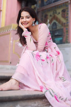 PEACHY BLUSH HANDPAINTED SUIT SET