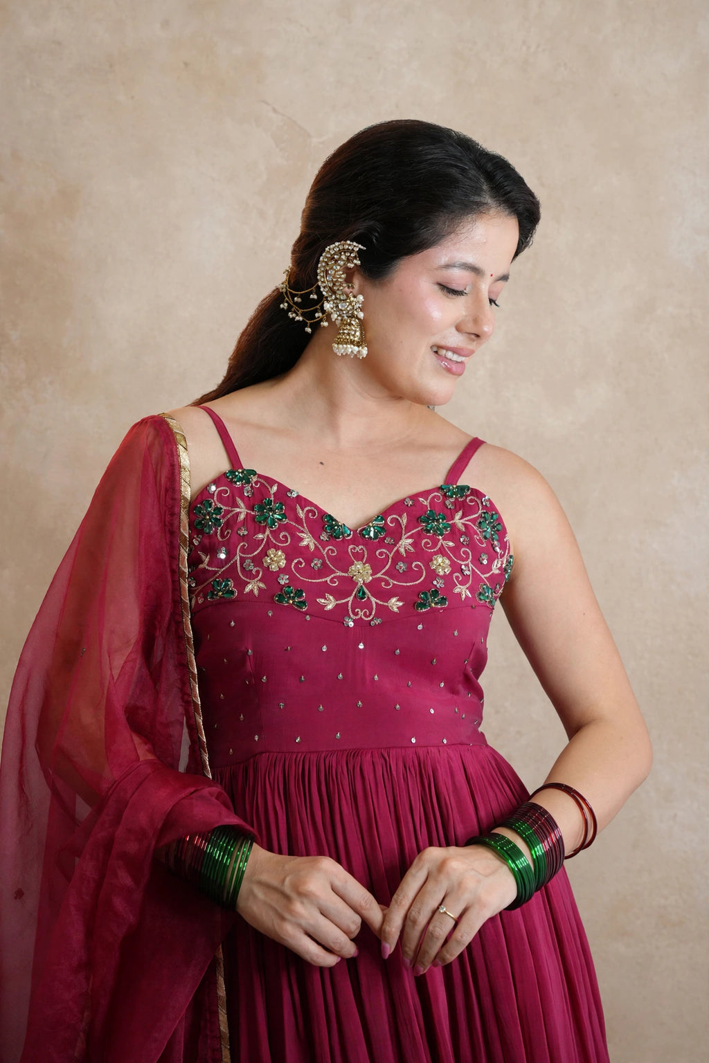 REHMAT CHANDERI EMBROIDERED SUIT SET