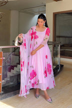 RANI HANDPAINTED PURE GEORGETTE SUIT SET