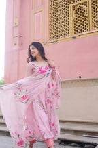 PEACHY BLUSH HANDPAINTED SUIT SET