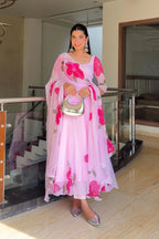 RANI HANDPAINTED PURE GEORGETTE SUIT SET