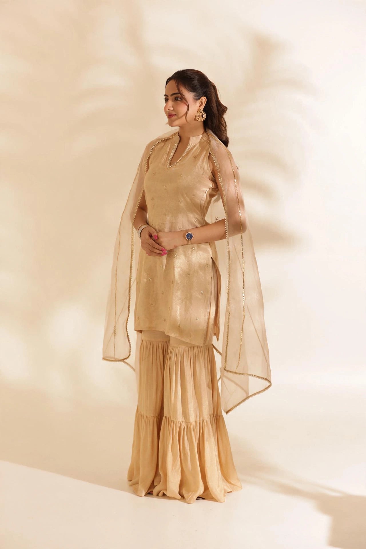 NOOR EMBROIDERED SILK SHARARA SET