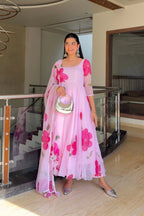 RANI HANDPAINTED PURE GEORGETTE SUIT SET