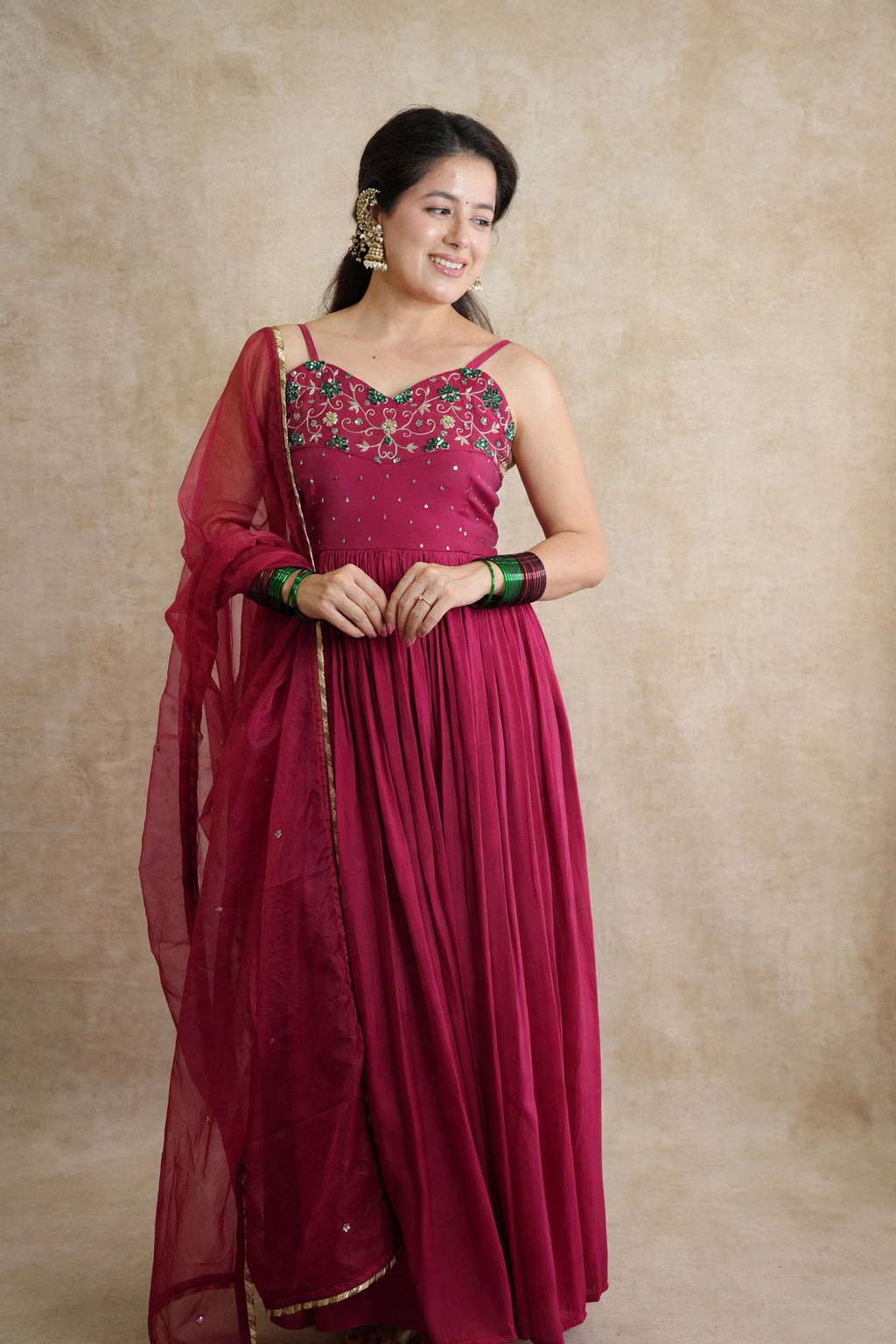 REHMAT CHANDERI EMBROIDERED SUIT SET