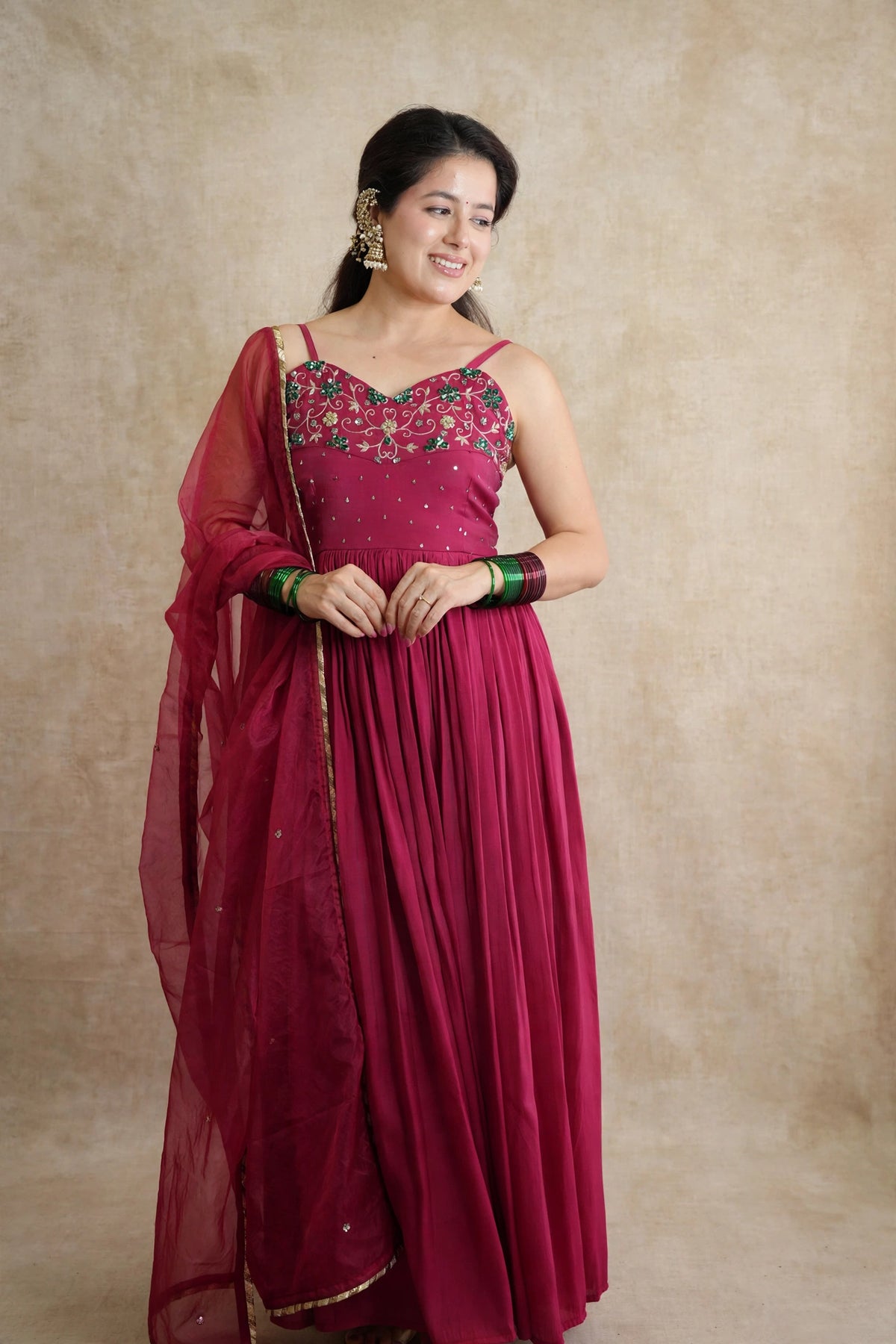 REHMAT CHANDERI EMBROIDERED SUIT SET