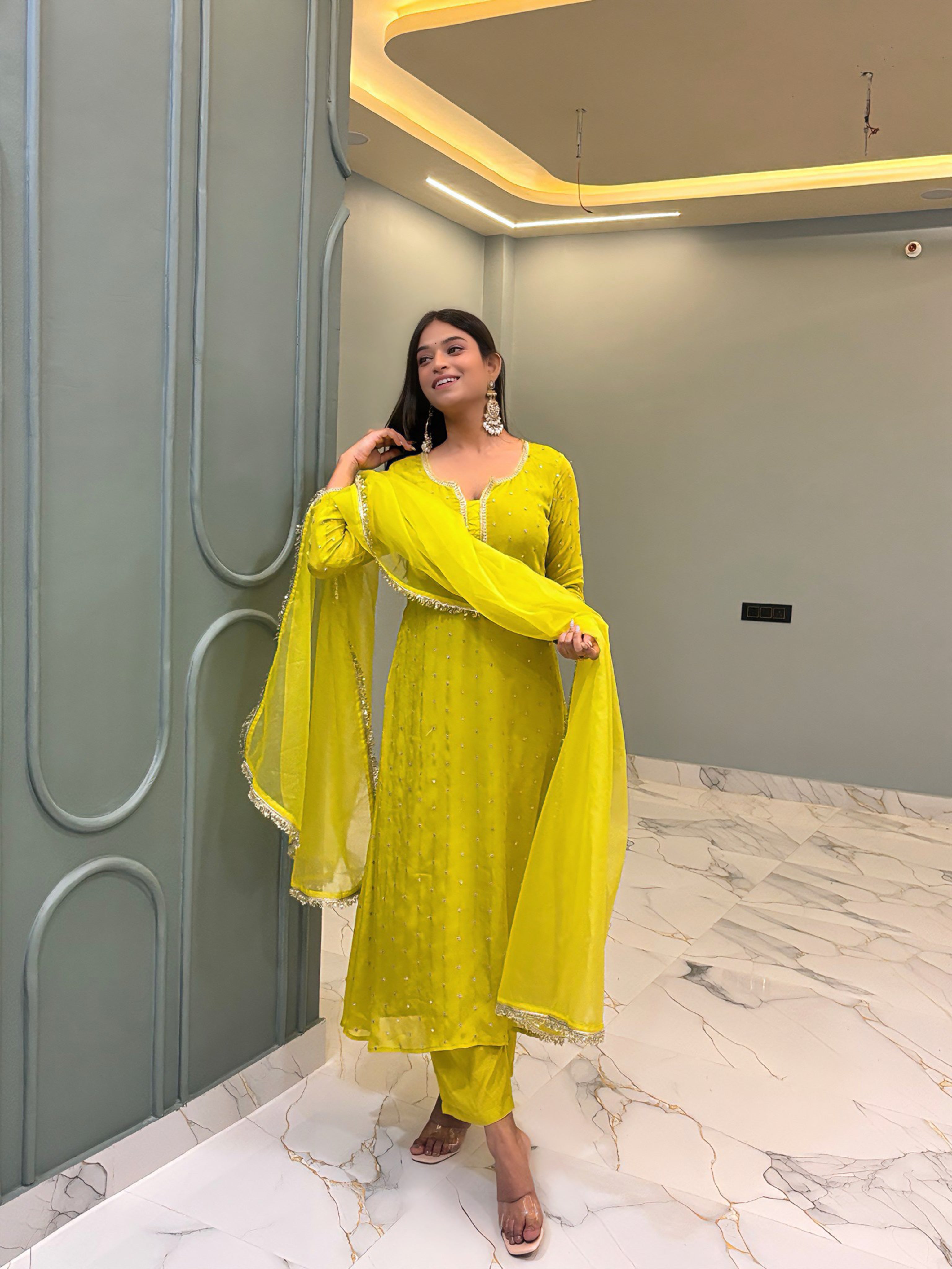 MALLIKA SEQUIN EMBROIDERY SUIT SET