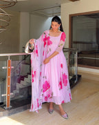 RANI HANDPAINTED PURE GEORGETTE SUIT SET