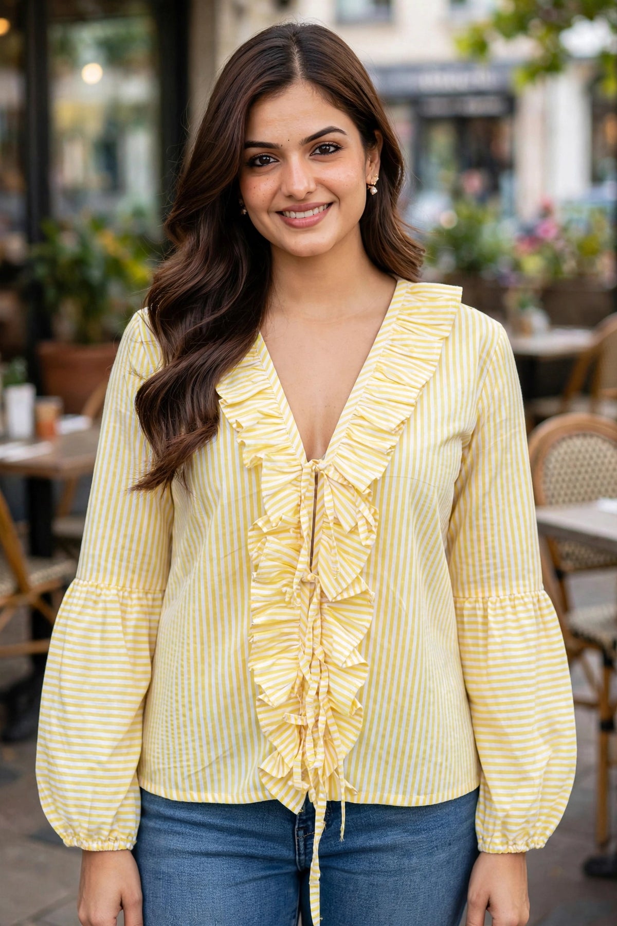 TULIP STRIPES COTTON SHIRT