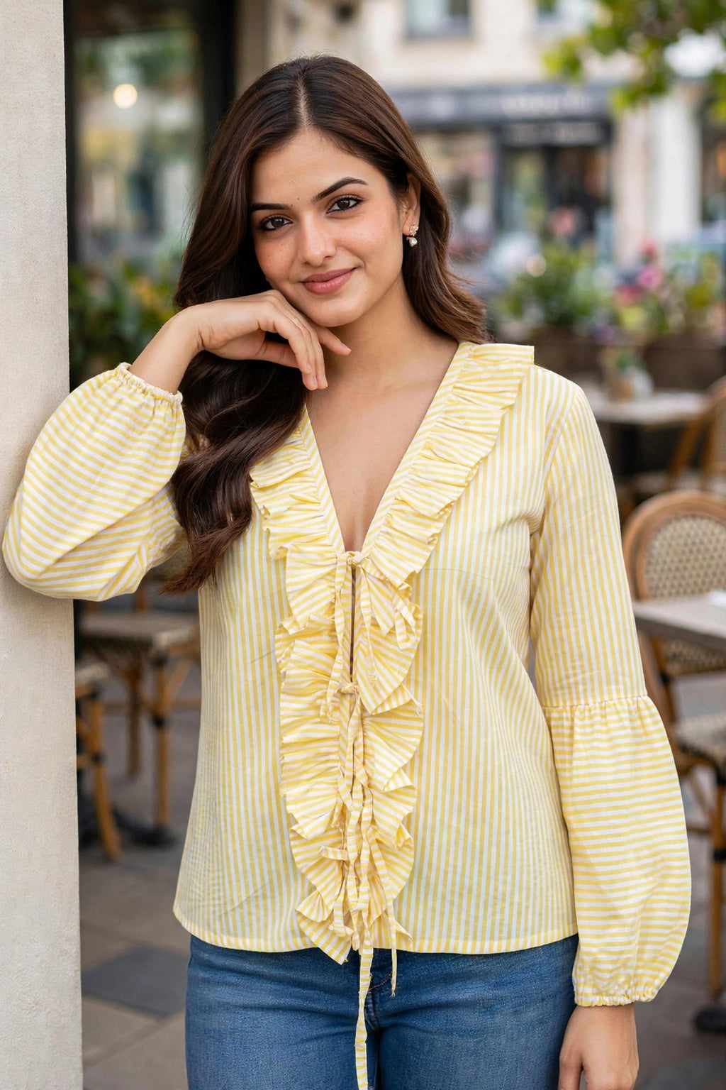 TULIP STRIPES COTTON SHIRT