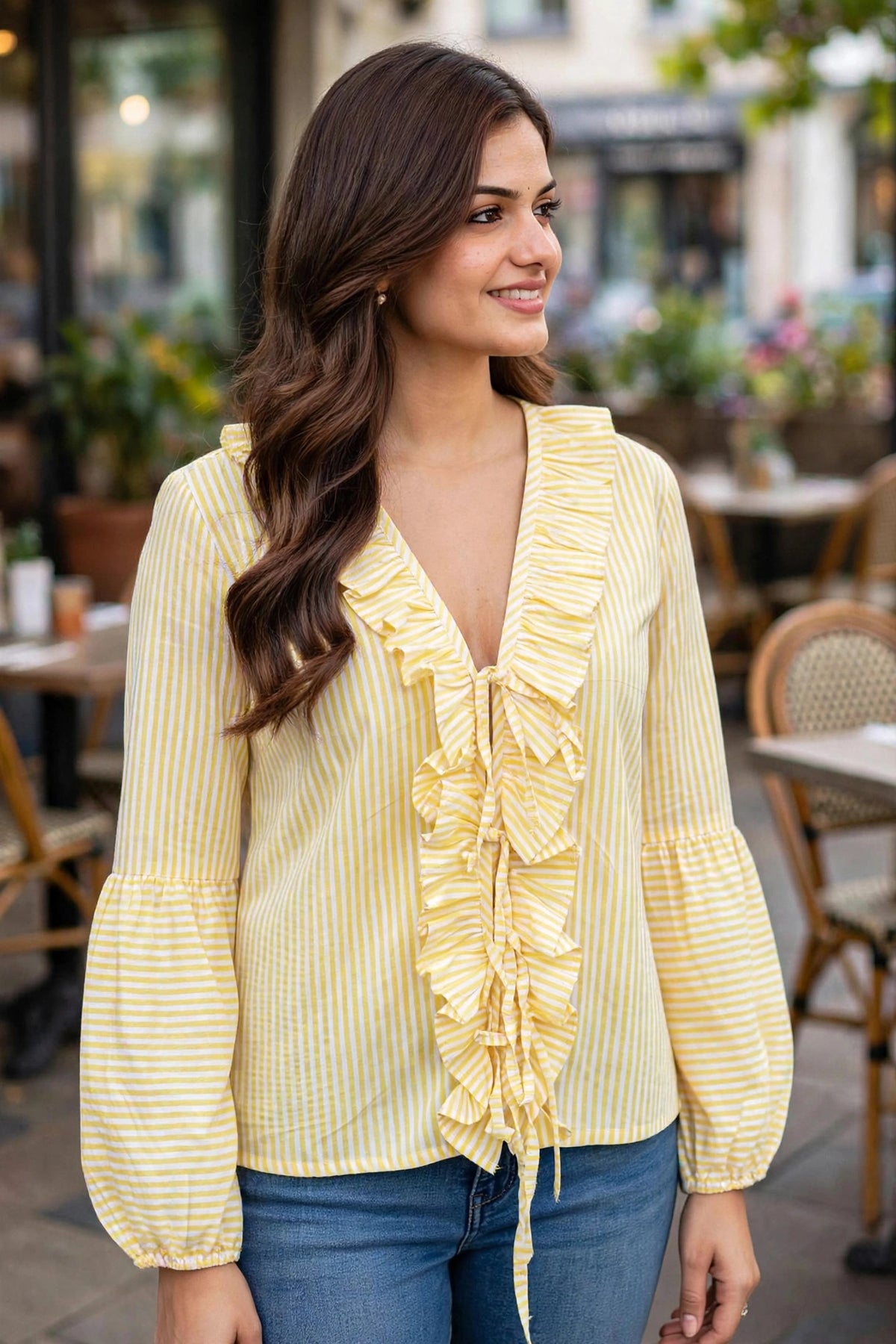 TULIP STRIPES COTTON SHIRT