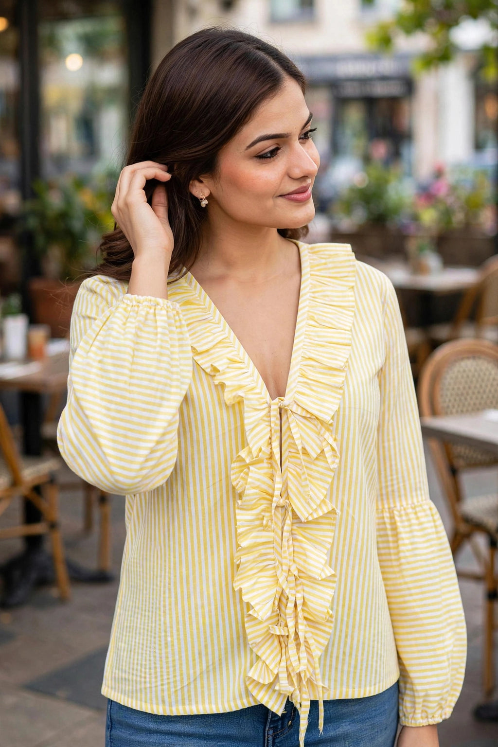 TULIP STRIPES COTTON SHIRT