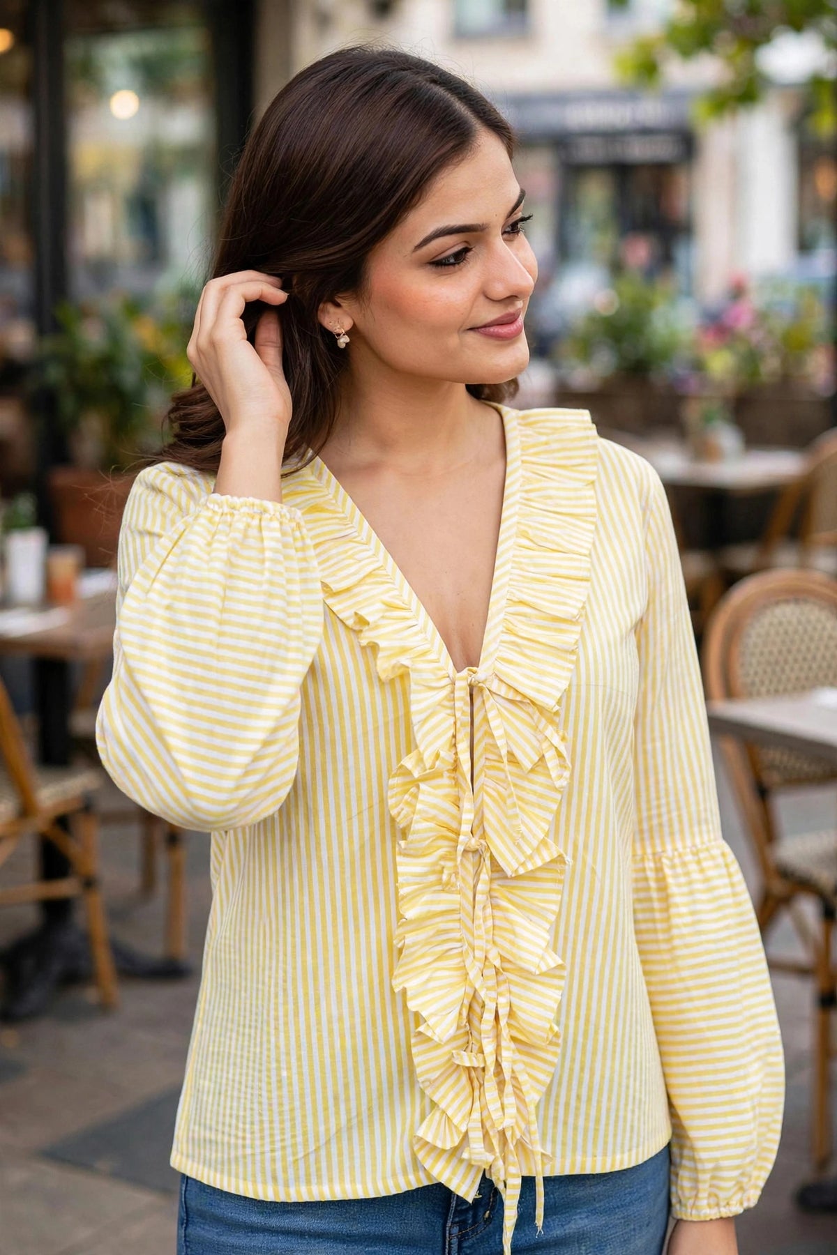 TULIP STRIPES COTTON SHIRT