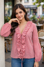 POPPY RED CHECKS SHIRT