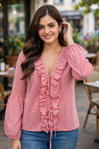 POPPY RED CHECKS SHIRT