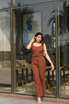 WALNUT LINEN COORD SET