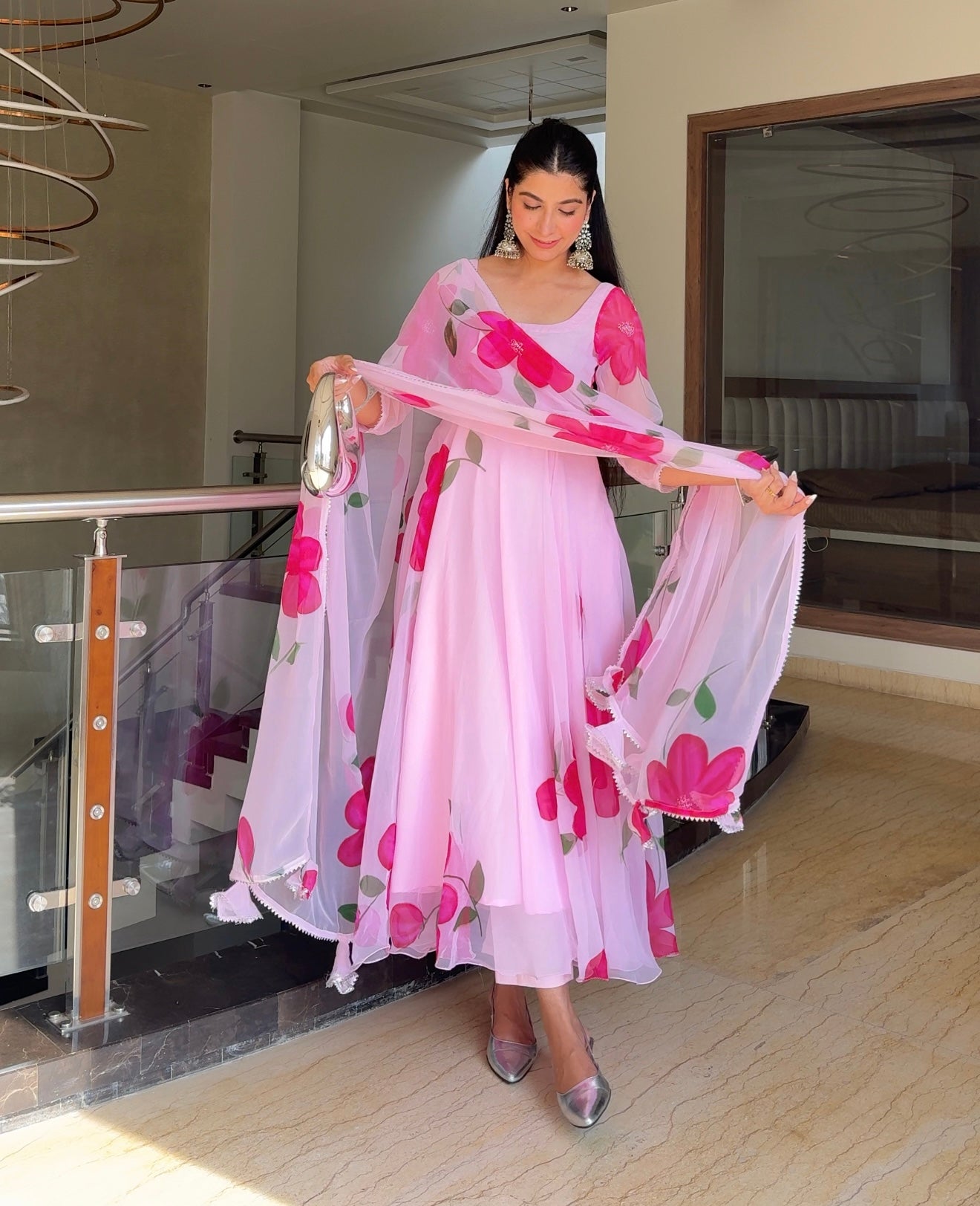 RANI HANDPAINTED PURE GEORGETTE SUIT SET